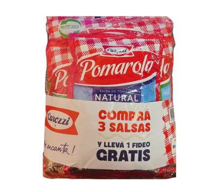 PACK 3 SALSAS POMAROLAS + GRATIS 1 FIDEO CORBATITA
