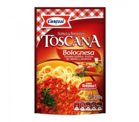 SALSA DE TOMATE CAROZZI TOSCANA BOLOGNESA 200GR