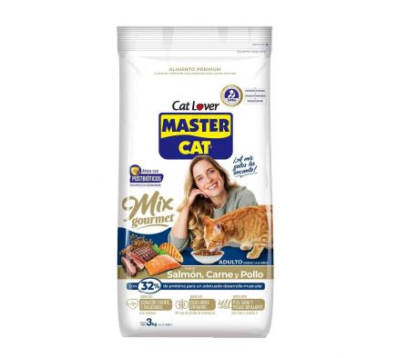 ALIMENTO P/ GATO MASTER CAT ADULTO MIX GOURMET 3KG