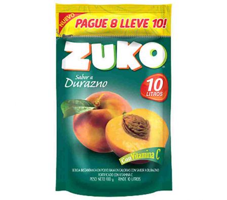 JUGO EN POLVO ZUKO DURAZNO 8LT 160GR
