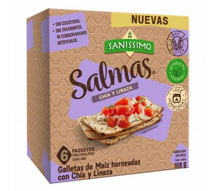 GALLETITAS SANISSIMO SALMAS CHIA Y LINAZA 108GR 