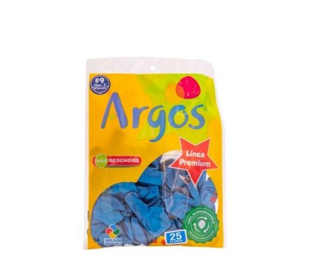 GLOBOS ARGOS N° 9 METALIZADOS AZUL BOLSA X 25