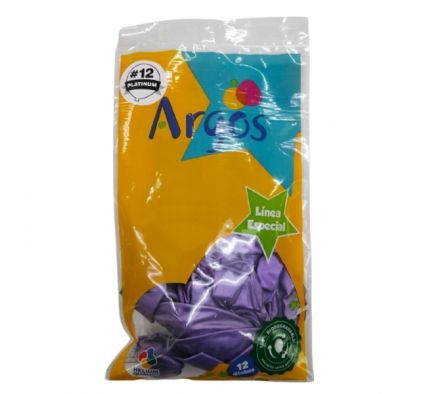 GLOBOS ARGOS N° 12 PLATINUM VIOLETA X 12