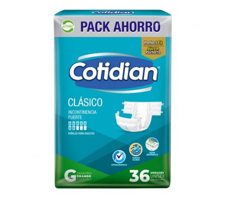 PAÑAL ADULTO COTIDIAN CLASICO GRANDE 36UN