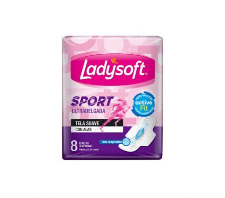 TOALLA HIGIENICA LADYSOFT SPORT CON ALAS 8UN 