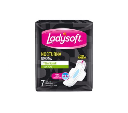 TOALLA HIGIENICA LADYSOFT NOCTURNA CON ALAS 7 UN.