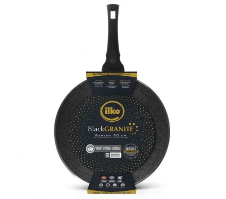 SARTEN ILKO BLACK GRANITE A INDUC 30CM