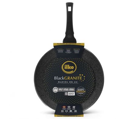 SARTEN ILKO BLACK GRANITE A INDUC 26CM