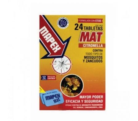 INSECTICIDA MAPEX PASTILLA MATAMOSQUITO C/CITRONEL