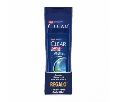 SHAMPOO CLEAR ICE COOL MENTOL 400ML + 200ML
