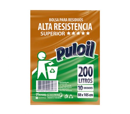 BOLSA PULOIL BASURA ALTA RESISTENCIA  N/200 L