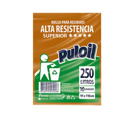 BOLSA PULOIL BASURA ALTA RESISTENCIA N/250 LITROS