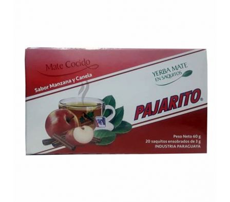 MATE COCIDO PAJARITO MANZANA Y CANELA 20SAQ  60g.