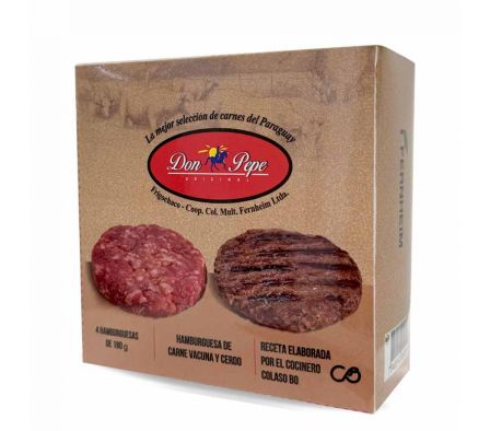 HAMBURGUESA DON PEPE CARNE VACUNA & CERDO 720GR