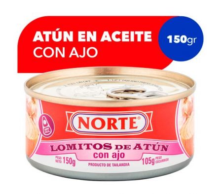 ATUN NORTE EN ACEITE CON AJO 150GR