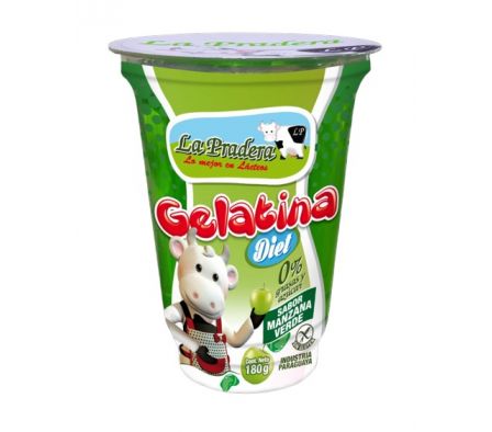 GELATINA LA PRADERA DIET. MANZANA VERDE 180G