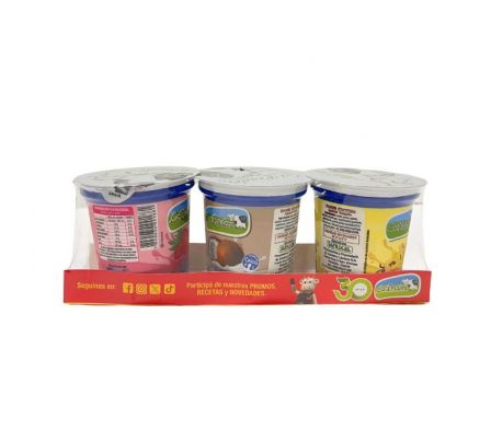 PACK YOGUR ENTERO LA PRADERA 3 X UN 140GR