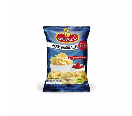 PAPAS FRITAS GUAZU ONDULADA C/KETCH 25GR