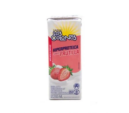 LECHE HIPERPROTEICA LOS COLONOS FRUTILLA UAT 200ML
