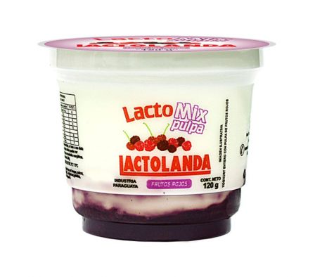 YOGUR LACTOLANDA MIX PULPA FRUTOS ROJOS 120GR