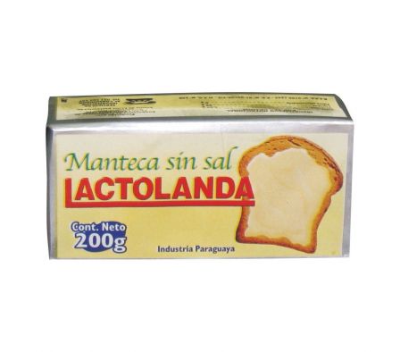 MANTECA LACTOLANDA SIN SAL 200GR