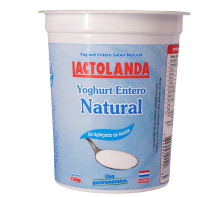 YOGUR LACTOLANDA ENTERO NATURAL POTE DE 350GR