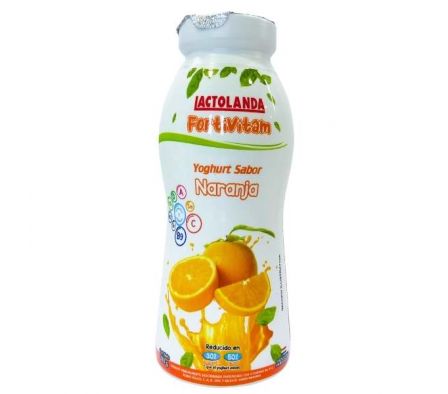 YOGUR LACTOLANDA FORTIVITAM SEMIDESC NARANJA 180GR