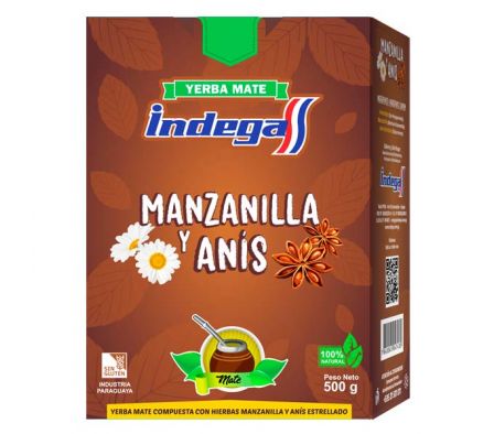 YERBA MATE INDEGA MANZANILLA Y ANIS 500GR