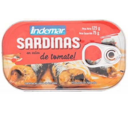 SARDINAS INDEMAR EN SALSA TOMATE 125GR