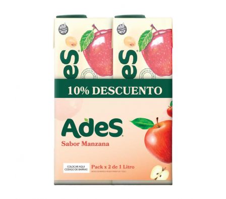 PACK JUGO ADES MANZANA 1L