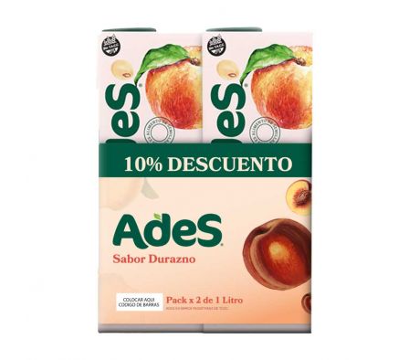 PACK JUGO ADES DURAZNO 1L