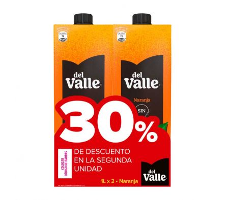 PACK X2 JUGO DEL VALLE NARANJA 1L