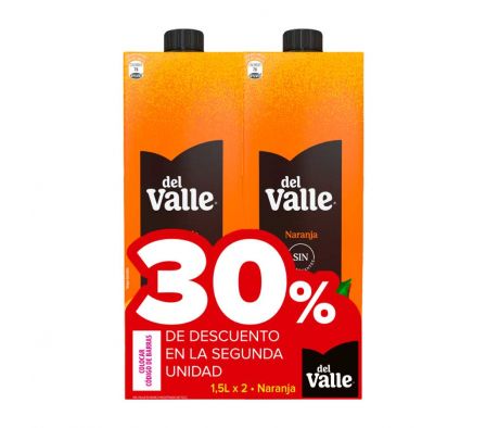 PACK X2 JUGO DEL VALLE NARANJA 1.5L