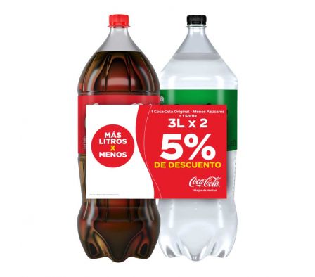 PACK X 2  DE COCA COLA  + SPRITE DE 3L 