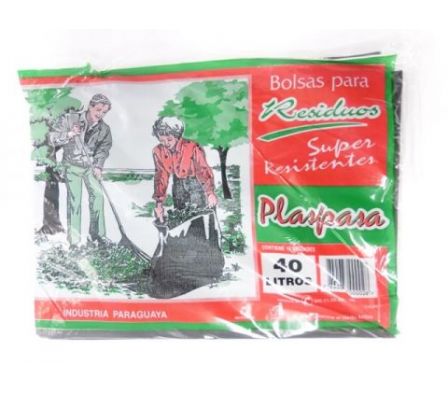 BOLSA PLASPASA P/RESIDUO NEGRO 40LT