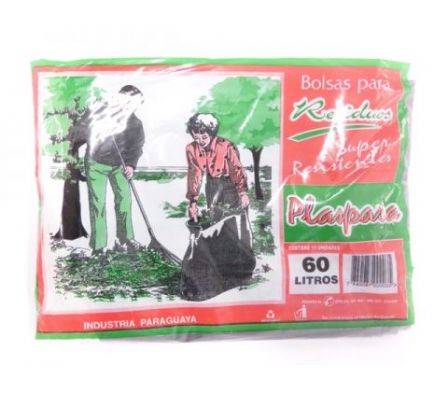 BOLSA PLASPASA P/RESIDUO NEGRO 60LT