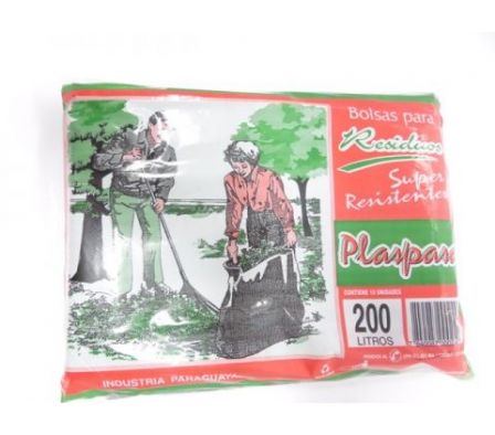 BOLSA PLASPASA P/RESIDUOS NEGRO 200LT