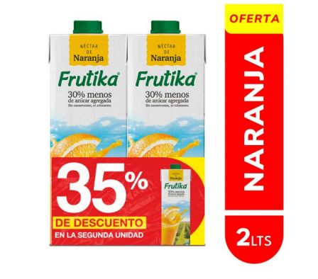 JUGO FRUTIKA NECTAR NARANJA 1LT PACK 2UN