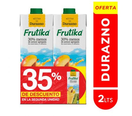 JUGO FRUTIKA NECTAR DURAZNO 1LT PACK 2UN