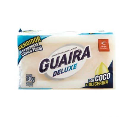 JABON EN PAN GUAIRA DELUXE INDIVIDUAL BLANCO 130GR