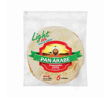 PAN ARABE PANADERIA 2000 LIGTH GRANDE X6UNIDADES