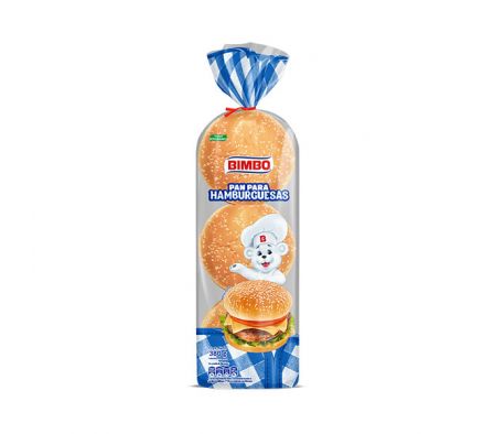 PAN BIMBO P/ HAMBURGUESA BOLSA 6UN 380GR