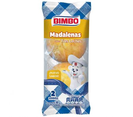 MADANELAS BIMBO TRES LECHES 80GR