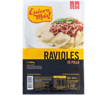 RAVIOLES QUIERO MAS DE POLLO PASTEURIZADO 500GR