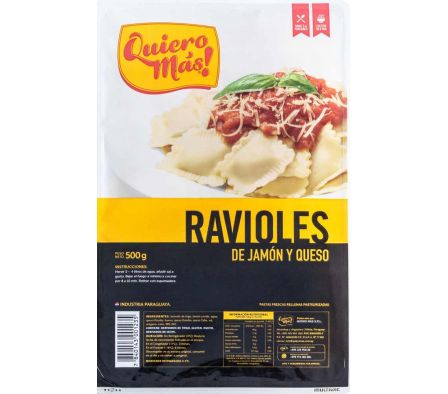 RAVIOLES QUIERO MAS DE JAMON Y QUESO PASTEUR 500GR