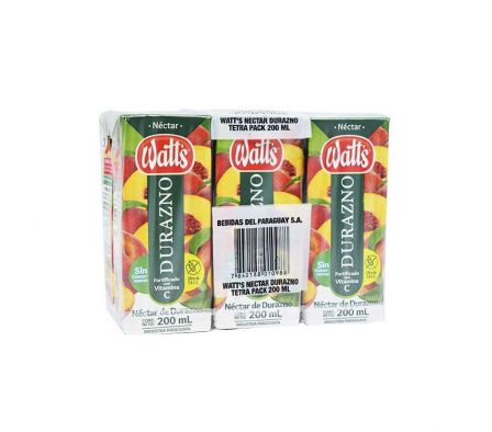 JUGO WATTS DURAZNO 200ML PACK 6UN