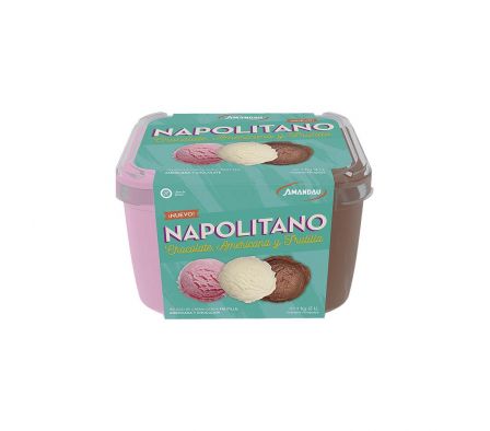 HELADO AMANDAU CLASSIC NAPOLITANO 2L