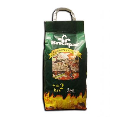 CARBON VEGETAL BRICAPAR CON MANIJAS 3 KILOS