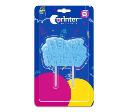 VELA HAPPY BIRTHDAY AZUL     