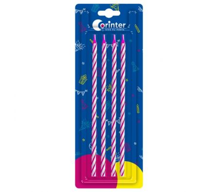 VELA CORINTER PALITO LARGO ROSA 4UN